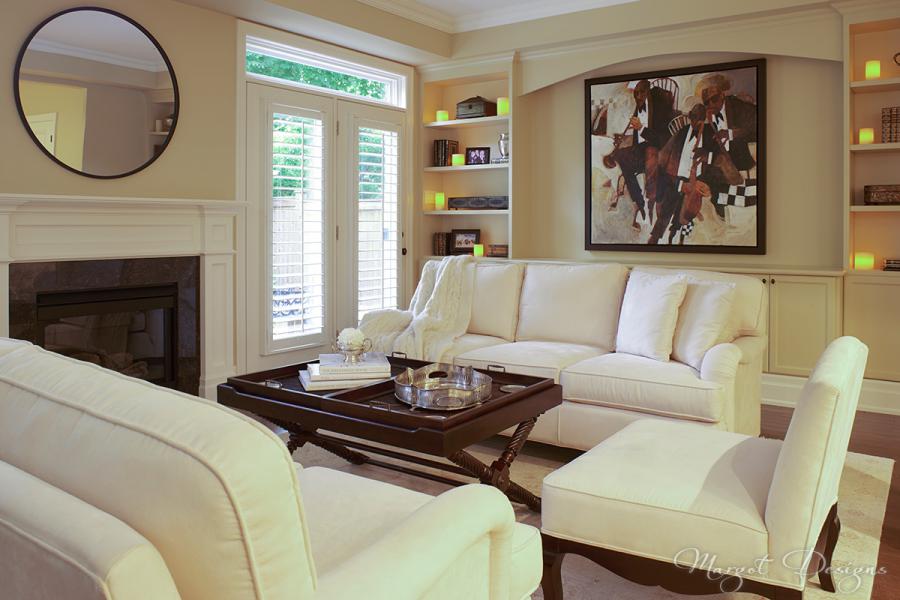 Newly redecorated living room.